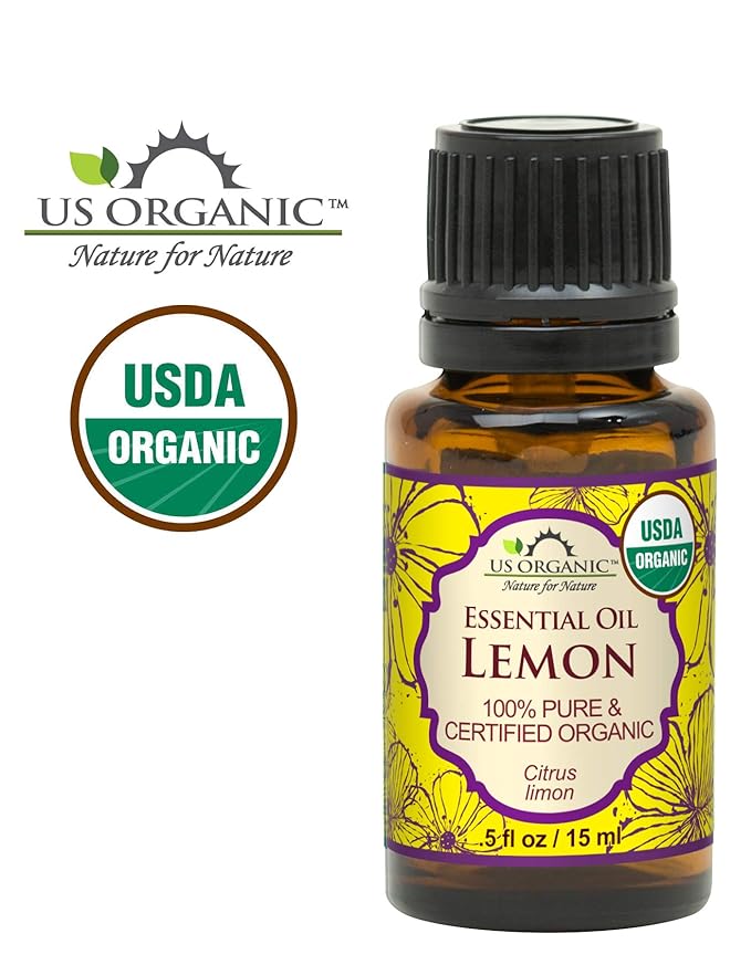 US Organic 100% Pure Lemon Essential Oil - USDA Certified Organic, Cold Pressed - W/Euro droppers (More Size Variations Available) (15 ml)-BrightBean Baby