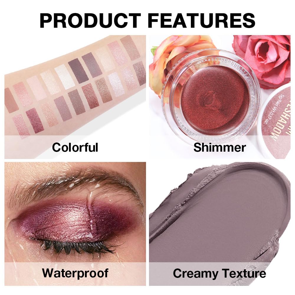 Single Cream Espresso Coffee Brown Matte Eyeshadow Palette Makeup, Natural Single Mini Instant Holographic Eyeshadow For Women, Sombras Crema Para Ojos, Talc, Paraben&Cruelty Free, 715-BrightBean Baby