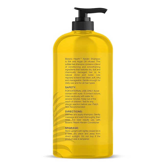 Botanic Hearth Keratin Shampoo | With Argan Oil, Collagen & Biotin | Best For Dry Damaged, Fizzy & Color Treated Hair | Hair Thickening & Sulfate Free | 16 Fl Oz (Pack Of 1)-BrightBean Baby