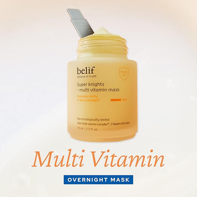 belif Vitamin C Overnight Butter Mask – Hydrating & Rejuvenating Sleeping Mask with Multi Vitamin Complex for Plumping Dull Skin & Refining Uneven Texture, Korean Skincare, 2.5 fl.oz-BrightBean Baby