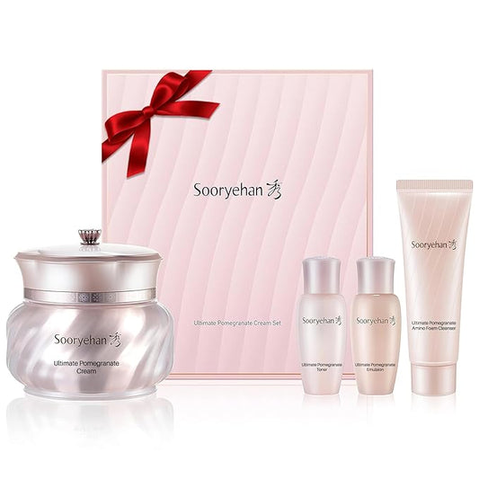 Sooryehan Ultimate Pomegranate (Cream Set, 4.4fl oz) - Skin Elasticity, Blemish and Skin Tone Improvement, Collagen, Elastin & Vitamin C-BrightBean Baby