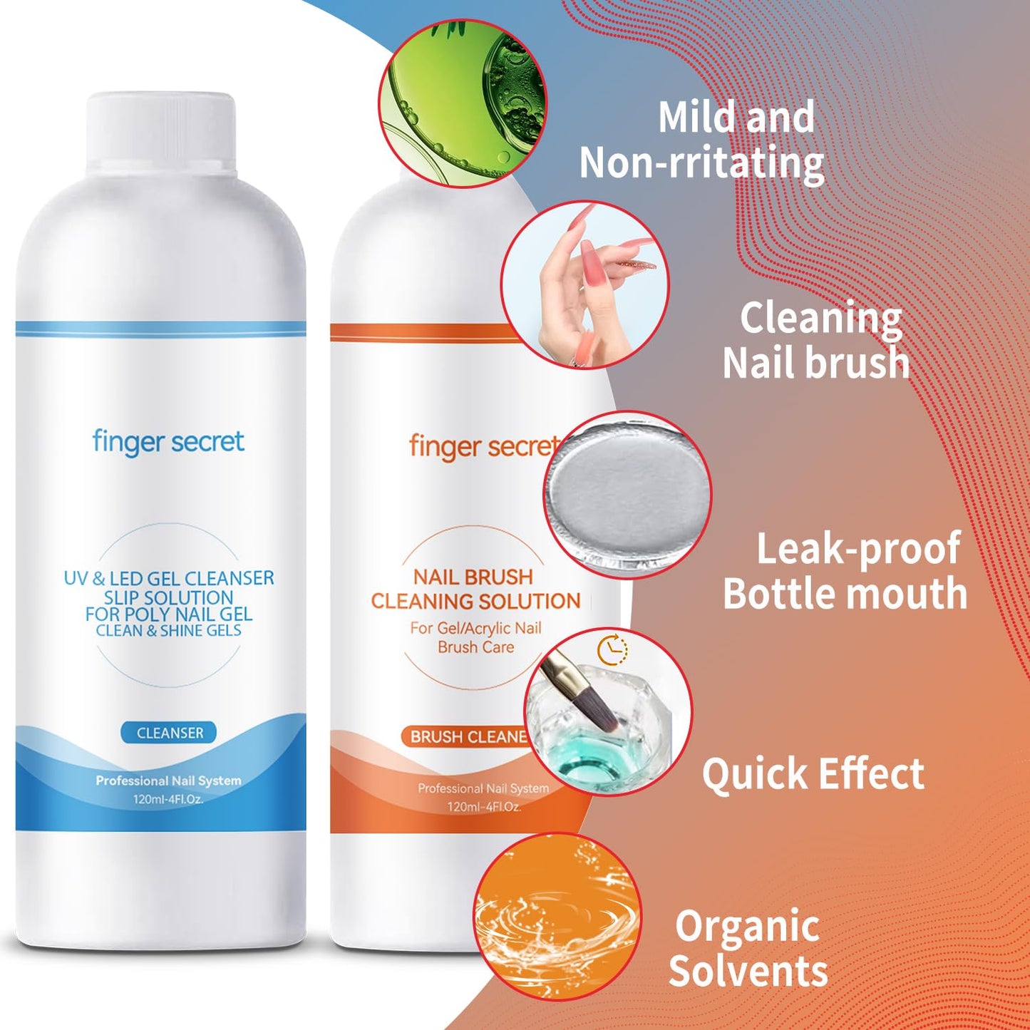 Slip Solution Kit Slip Solution & Nail Brush Cleaner Slip Solution for Poly Gel Nails Quickly Clean Nail Brushes with Glass Cup Nail Cleaning pads Easy DIY Poly Gel Nail at Home-BrightBean Baby