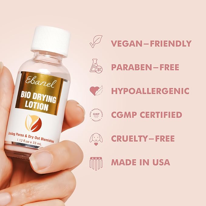 Ebanel Acne Spot Drying Lotion for Face & Body with Sulfur & Salicylic Acid, Targets Pimples & Zits, Helps Clear Pores and Reduce Surface Blemishes Overnight-BrightBean Baby