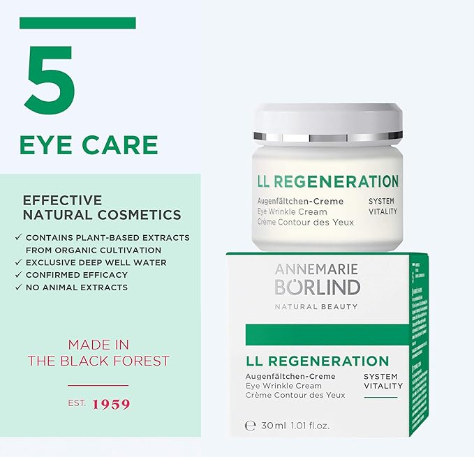 ANNEMARIE BÖRLIND – LL REGENERATION Eye Wrinkle Cream – Natural Vitamin C + E Anti Aging Eye Cream with LL BIOCOMPLEX for Smoothed, Brighter, and Plump Skin With New Elasticity – 1.1 Oz-BrightBean Baby
