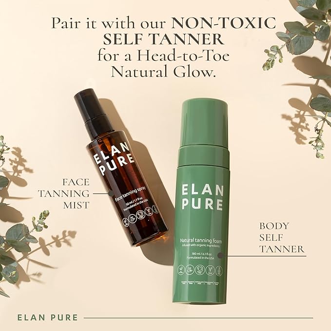 Face Tanning Mist, Organic Ingredients, Sunless Self Tanner, Bronzing, Hydrating, Steak-Free, Long Lasting Glow-BrightBean Baby