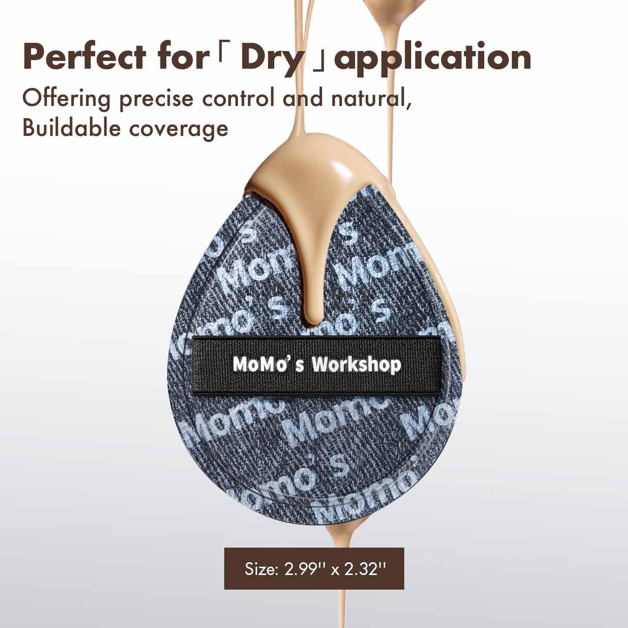 Black Denim Makeup Sponges,Blender Sponges for Foundation & Concealer, Non-Absorbent Rubycell, Large Beauty Sponge,Makeup on Details Targeted, Travel Friendly & Reusable,2pcs-BrightBean Baby