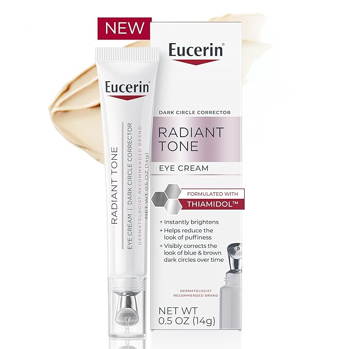 Eucerin Radiant Tone Eye Cream Dark Circle Corrector, Eye Brightening Cream with Thiamidol and Hyaluronic Acid, Helps Reduce the Look of Eye Puffiness, 0.5 Oz Tube-BrightBean Baby