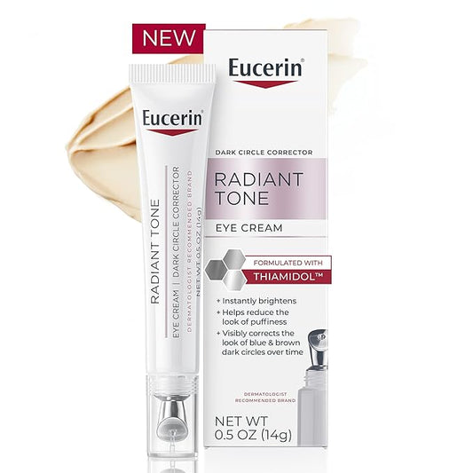 Eucerin Radiant Tone Eye Cream Dark Circle Corrector, Eye Brightening Cream with Thiamidol and Hyaluronic Acid, Helps Reduce the Look of Eye Puffiness, 0.5 Oz Tube-BrightBean Baby