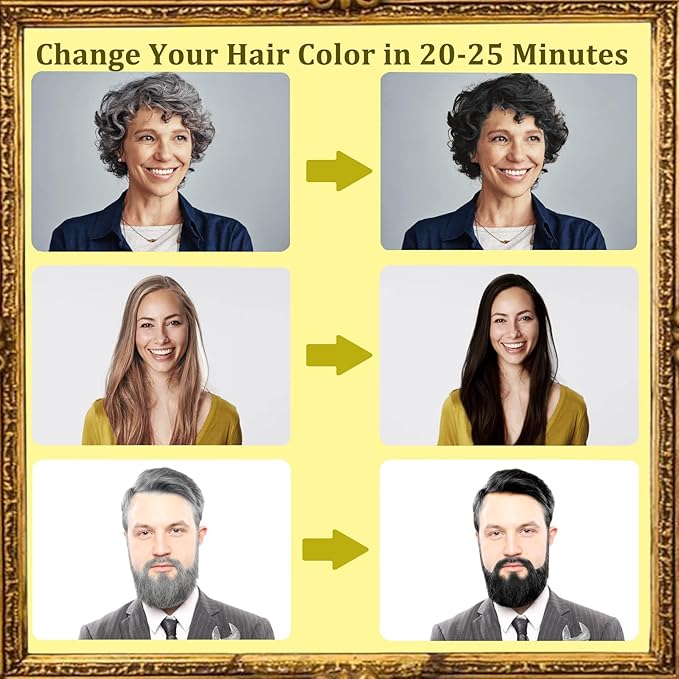 Blonde Brown Hair Dye Shampoo 3 in 1 - Instant Shampoo Para Pintar el Cabello Refresh Hair Color, Herbal Shampoo Hair Dye for Women Men, Easy to Use & Long Lasting Hair Color Shampoo 16.90 oz-BrightBean Baby