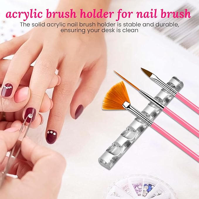 39 PCS Nail Art Brushes Set,Nail Art 3D Sculpting Pen Dotting Tools,Ombre Silicone Brush,Liner Brushes,Acrylic Brushes,Nail Art Palette with Gel Mixing Rod,Nail Design Kit for Home Diy & Salon-BrightBean Baby