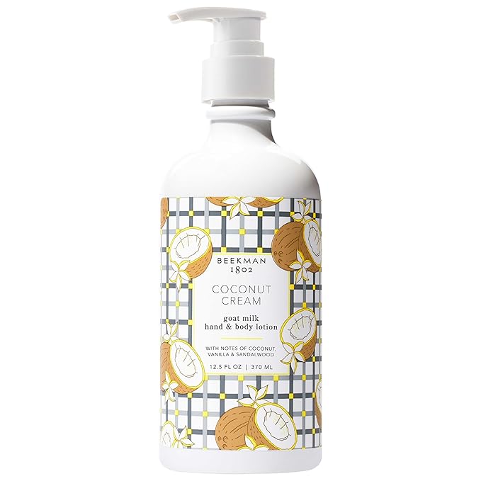 Beekman 1802 Coconut Cream Goat Milk Body Lotion - Scented - 12.5 oz - Hydrating & Moisturizing with Shea Butter - for Sensitive Skin - Cruelty Free - Packaging May Vary - Pump Included, Ready for Use-BrightBean Baby