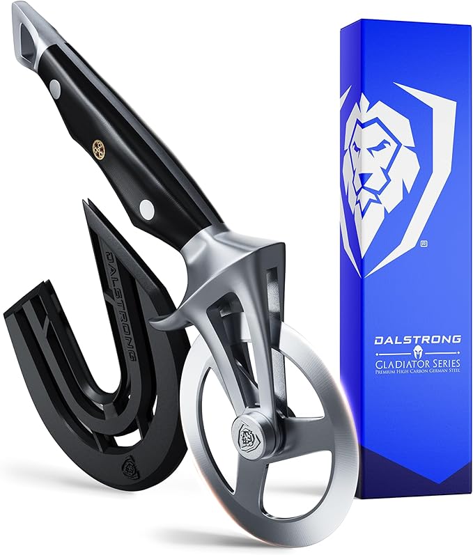 Dalstrong Pizza Wheel Cutter - The Orbit Razor Unique Pizza Wheel & Cutter -High-Carbon Heavy-Duty Stainless Steel - G10 Handle - Razor Sharp - Thumb Guard Protection & Blade Cover