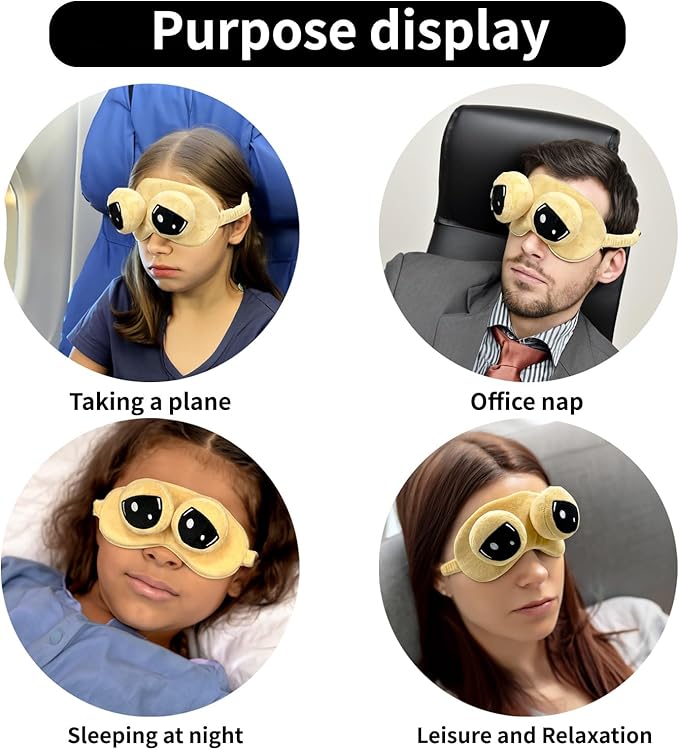 Cooling Eye Mask for Sleeping, Cute Alien Plush Sleep Eye Mask with Adjustable Strap and Built-in ice Pack for Kids & Adults, Cold Under Eye Mask for Travel, Meditation, Relaxation, and Sleep-BrightBean Baby