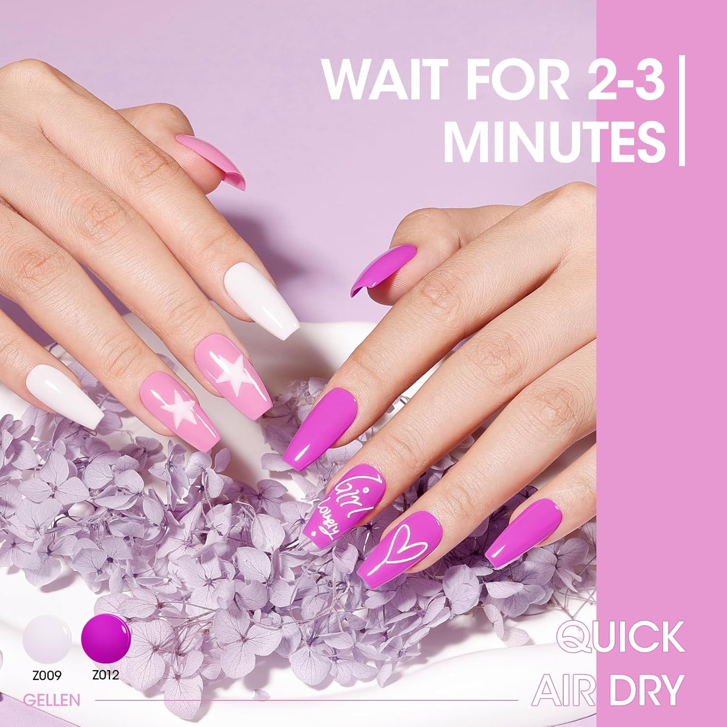 GELLEN Light Purple Nail Polish, Mauve Nail Polish 6 Colors Lavender Purple Set for Girls Women Home Salon Fall Winter, No UV Light Needed, Not UV Gel, Hema Free, Non-toxic-BrightBean Baby