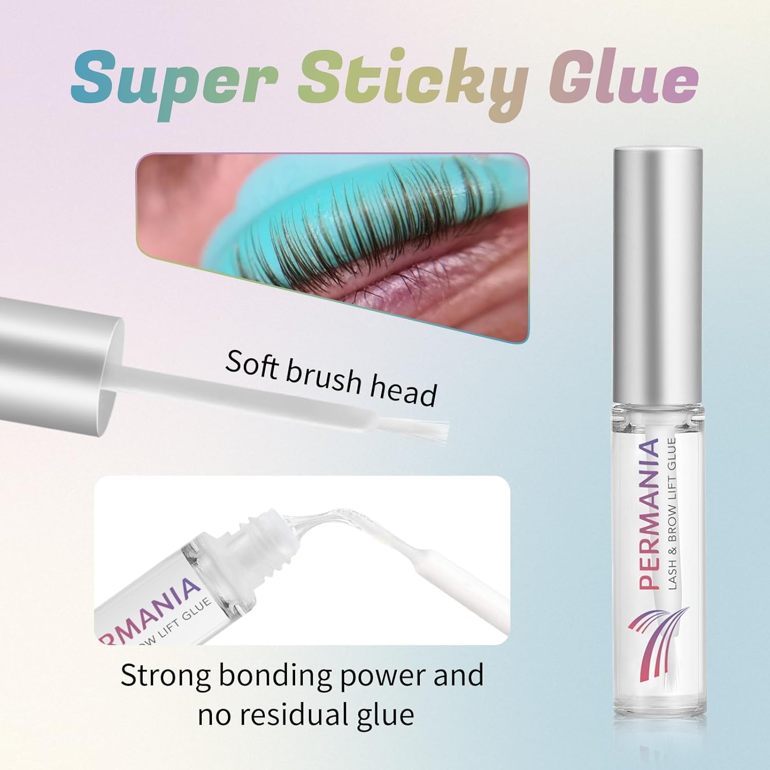 PERMANIA Lash Lift Kit, Tube Design Easy to Apply Brow Lamination Kit, for Natural Results Instant Lifting & Curling with Detailed Instruction (with Liquid Glue)-BrightBean Baby