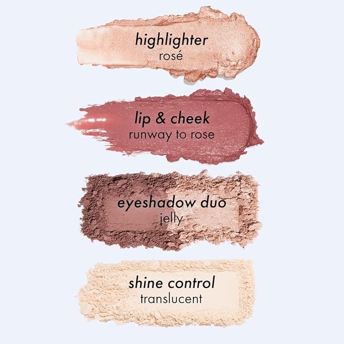 Subtl Beauty 4-in-1 travel makeup kit by subtl staks | eyeshadow duo, shine control powder, cream highlighter, lip and cheek | includes mirror lid and mini brush | stackable makeup designed for travel-BrightBean Baby