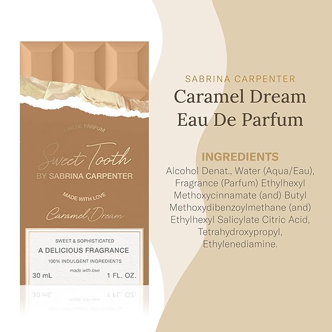 Sabrina Carpenter Caramel Dream - Long-lasting Perfume for Women - Sweet Floral Fragrance with notes of Caramelized Amber & Chocolate - Vegan - Musky Scent - 1 Fl Oz (30 mL)-BrightBean Baby