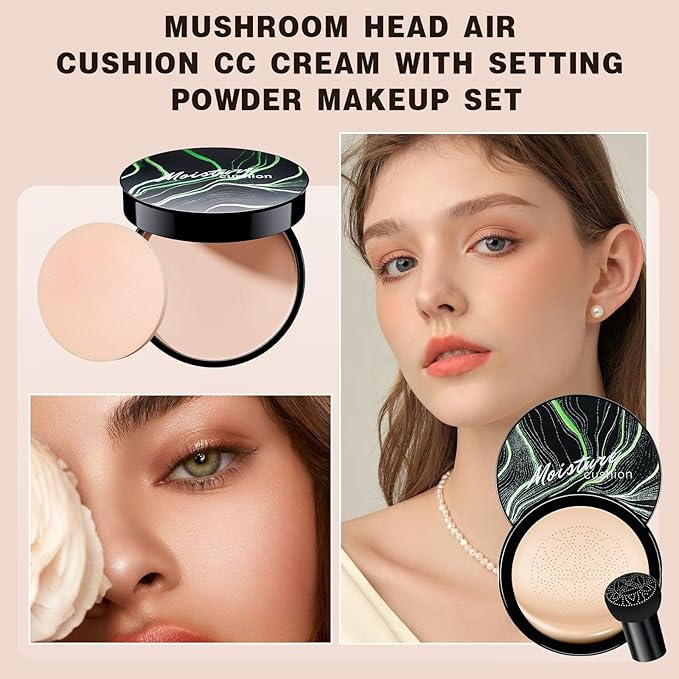 Face Setting Powder Makeup - Long-Lasting & Waterproof Pressed Powder, Blurs Fine Lines & Imperfections Powder Makeup, Smooth & Flawless, Poreless Matte Weightless for All Skin Types, Cruelty-free-BrightBean Baby
