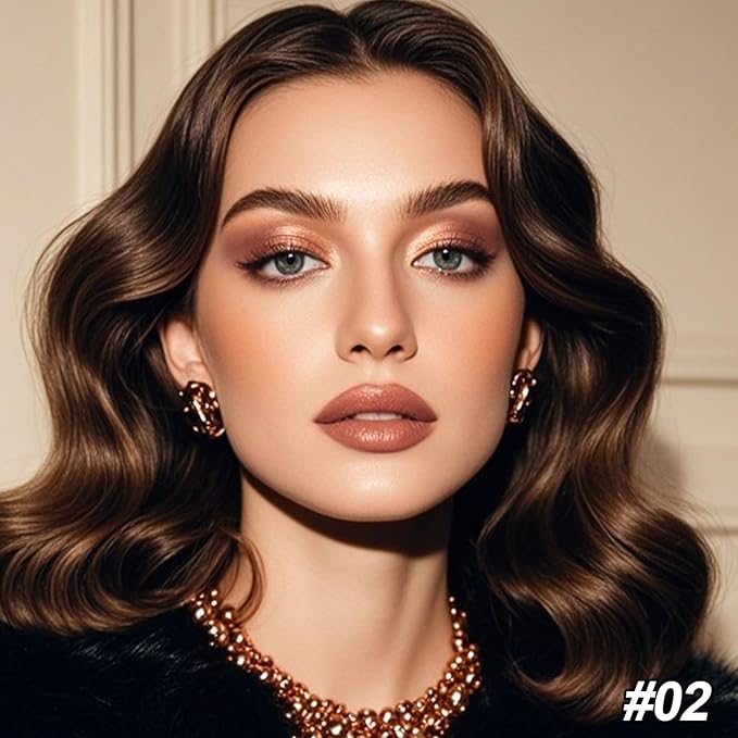 Erinde Quads Matte Eye Shadow Powder Makeup Palette, Nude Neutral Brown & Champagne Pink Shimmer Eyeshadow, Long Wearing Waterproof Everyday Eye Makeup, sombras de ojos, with Built-In Mirror, 02-BrightBean Baby