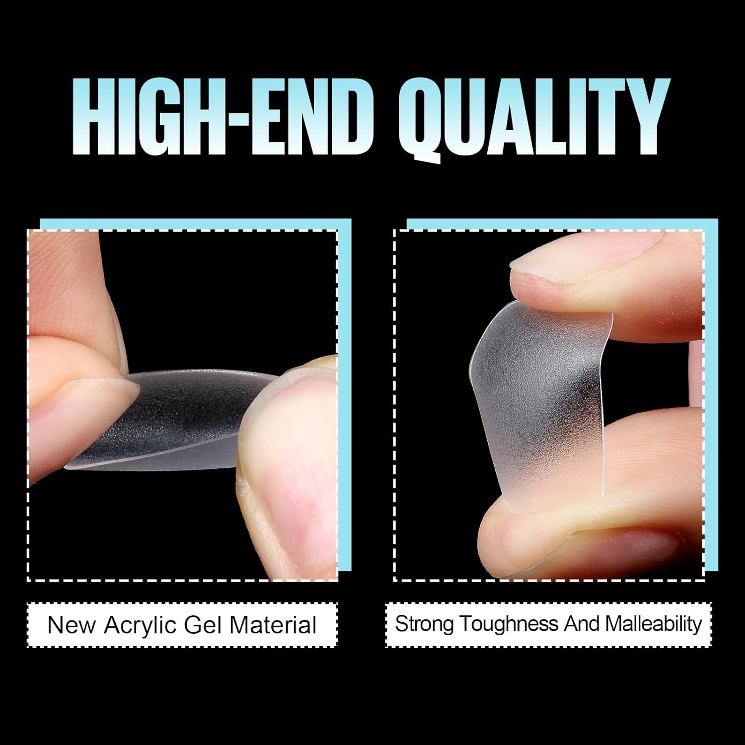 TOMICCA Short Square Gel Nail Tips, 15 Sizes No File Square Tips Full Cover, 360Pcs Soft Fake Acrylic Nails for Home DIY Nail Salon Manicure-BrightBean Baby