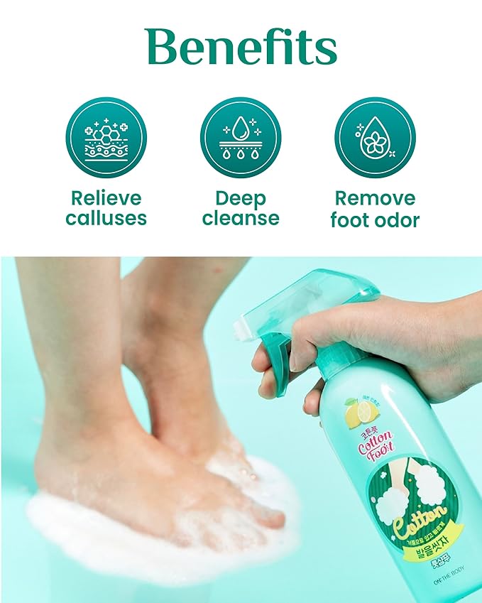 Cotton Foot - Foot Shampoo (Menthol Cooling, 13fl oz) - Refreshing Cleanse Spray, Deodorizing Foot Care Wash. Foaming Wash, Easy to Use-BrightBean Baby