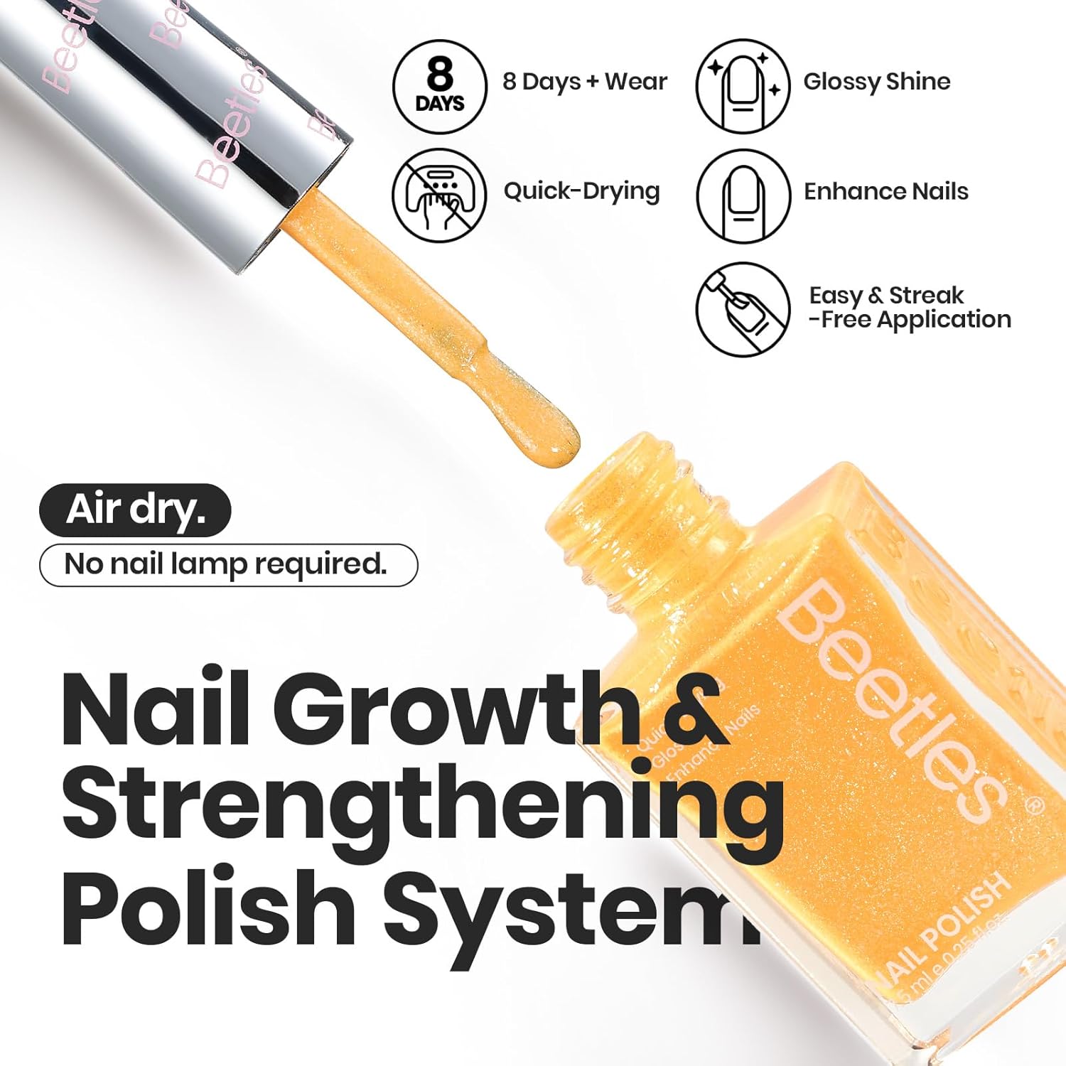 Beetles Neon Nail Polish Set, 6 Colors Glitter Nail Polish Kit Shimmer Pink Blue Green Yellow Orange Neon Fever Quick Dry Fingernail Polish Gifts for Women Salon DIY Manicure Kit-BrightBean Baby