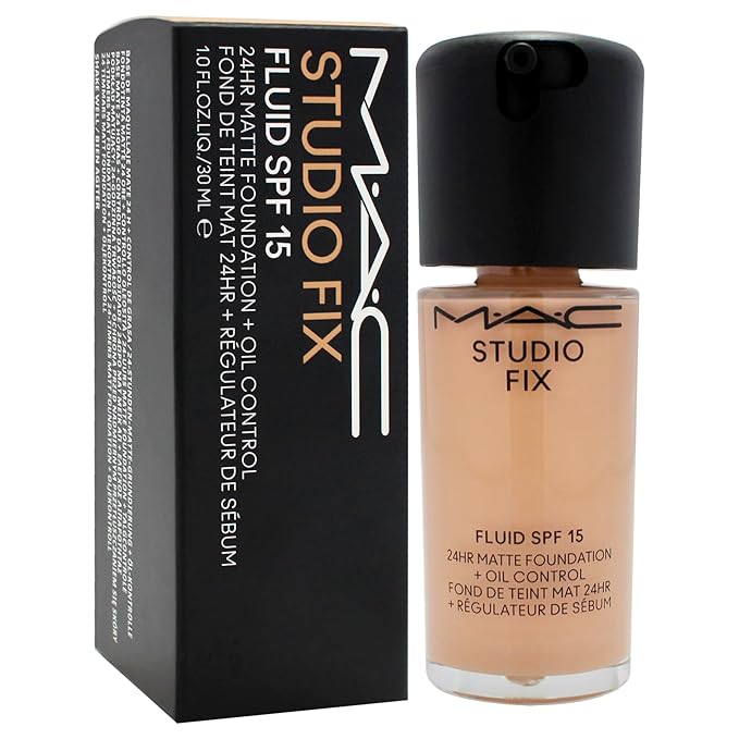Studio Fix Fluid SPF 15 24Hr Matte Foundation Plus Oil Control - NW22 by MAC for Women - 1 oz Foundation-BrightBean Baby