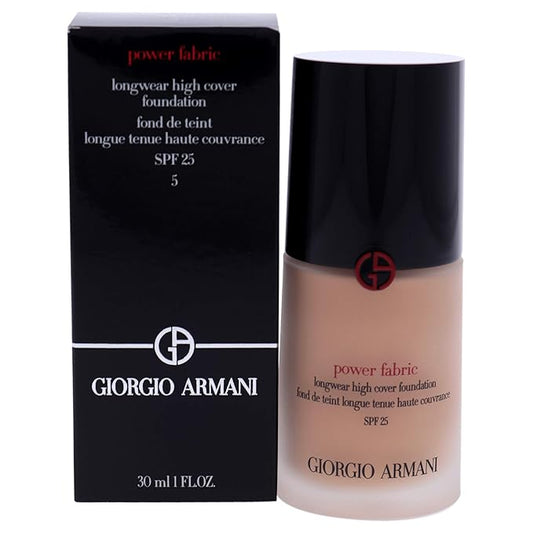 GIORGIO ARMANI Power Fabric Longwear High Cover Foundation SPF 25, # 5 Light, Neutral, 30 ml-BrightBean Baby