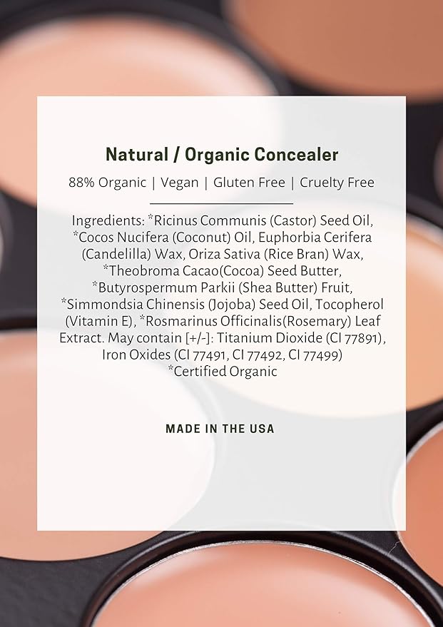 Mom's Secret 100% Natural Concealer, Organic, Vegan, Gluten Free, Cruelty Free, Made in the USA, 0.11 oz. (Erase 02)-BrightBean Baby