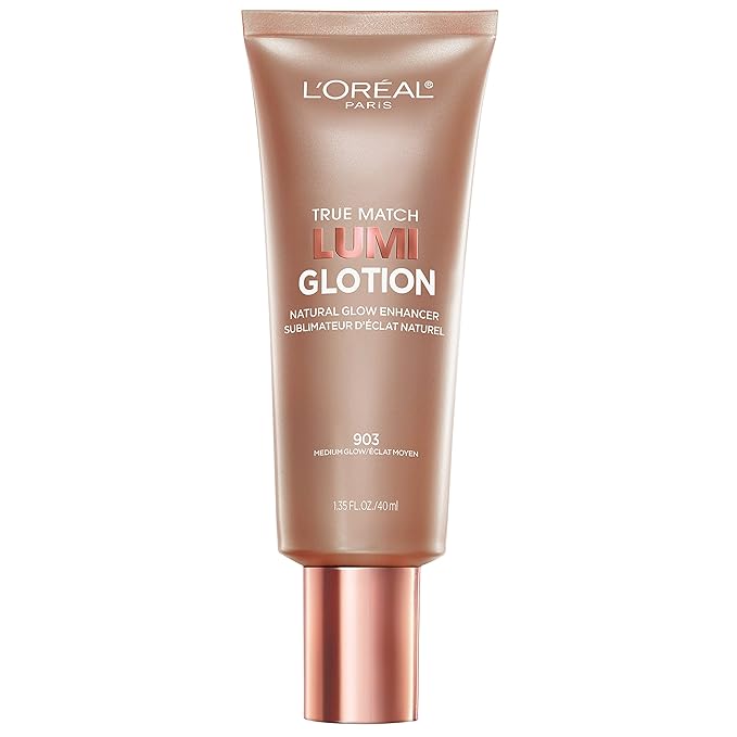 L'Oreal Paris Makeup True Match Lumi Glotion, Natural Glow Enhancer, Illuminator Highlighter, Bronzing Drops For a Sun-Kissed Glow, 903 Medium-BrightBean Baby