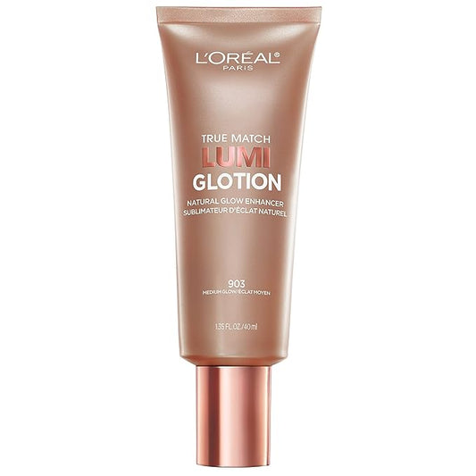 L'Oreal Paris Makeup True Match Lumi Glotion, Natural Glow Enhancer, Illuminator Highlighter, Bronzing Drops For a Sun-Kissed Glow, 903 Medium-BrightBean Baby