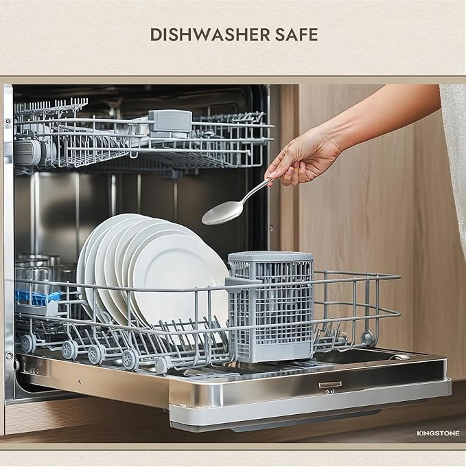 KINGSTONE Dinner Spoon Set, 24-Piece Tablespoons Silverware Spoons, Premium Food Grade Stainless Steel Spoons, Mirror Finish & Dishwasher Safe, Use for Kitchen, Home, Wedding, Party