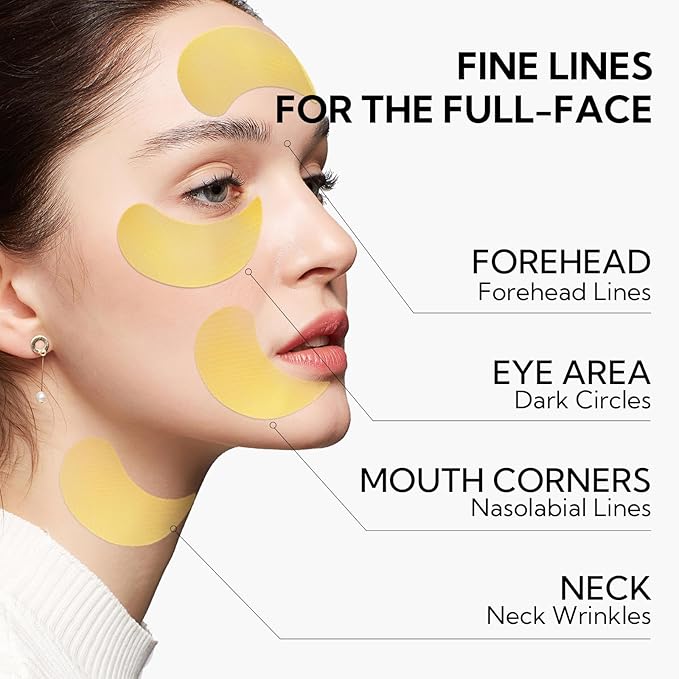 LANBENA 24K Gold Under Eye Patches(30 Pairs) -Cooling Eye Masks for Fine Lines Reduce, with Caffeine Niacinamide Tetrapeptide Hydra-Gel Collagen, Puffy Eyes & Dark Circles & Eye Bags Treatment-BrightBean Baby