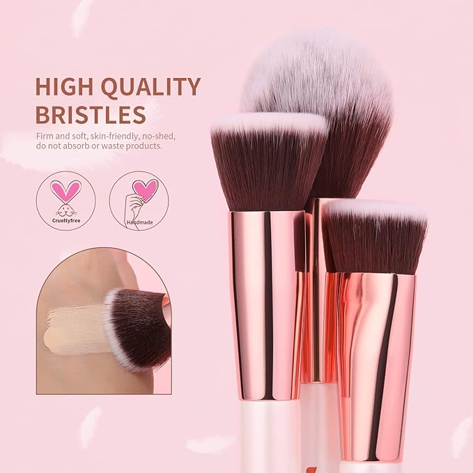 DUcare Makeup Brushes Set Professional 27Pcs Makeup Brushes Premium Synthetic Kabuki Foundation Blending Face Powder Blush Concealers Eye Shadows Make Up Brushes Kit White-BrightBean Baby