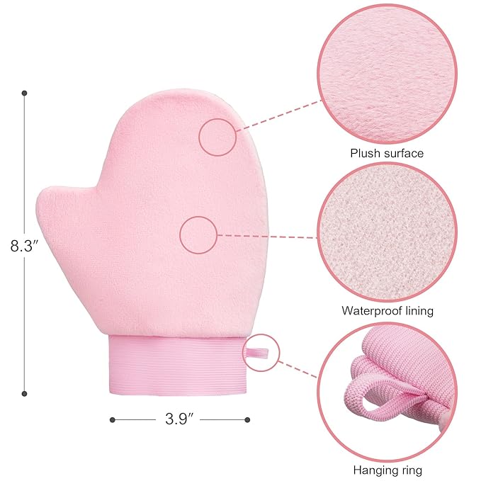 Self Tanner Brushes- Extra Large Body Kabuki Brush & Tanning Mitt, 2 Pcs, Big Body Makeup Brush for Legs, Face, Soft Self Tanning Glove Applicator for Fake Tan, Foundation, Lotion, Makeup (Purple)-BrightBean Baby