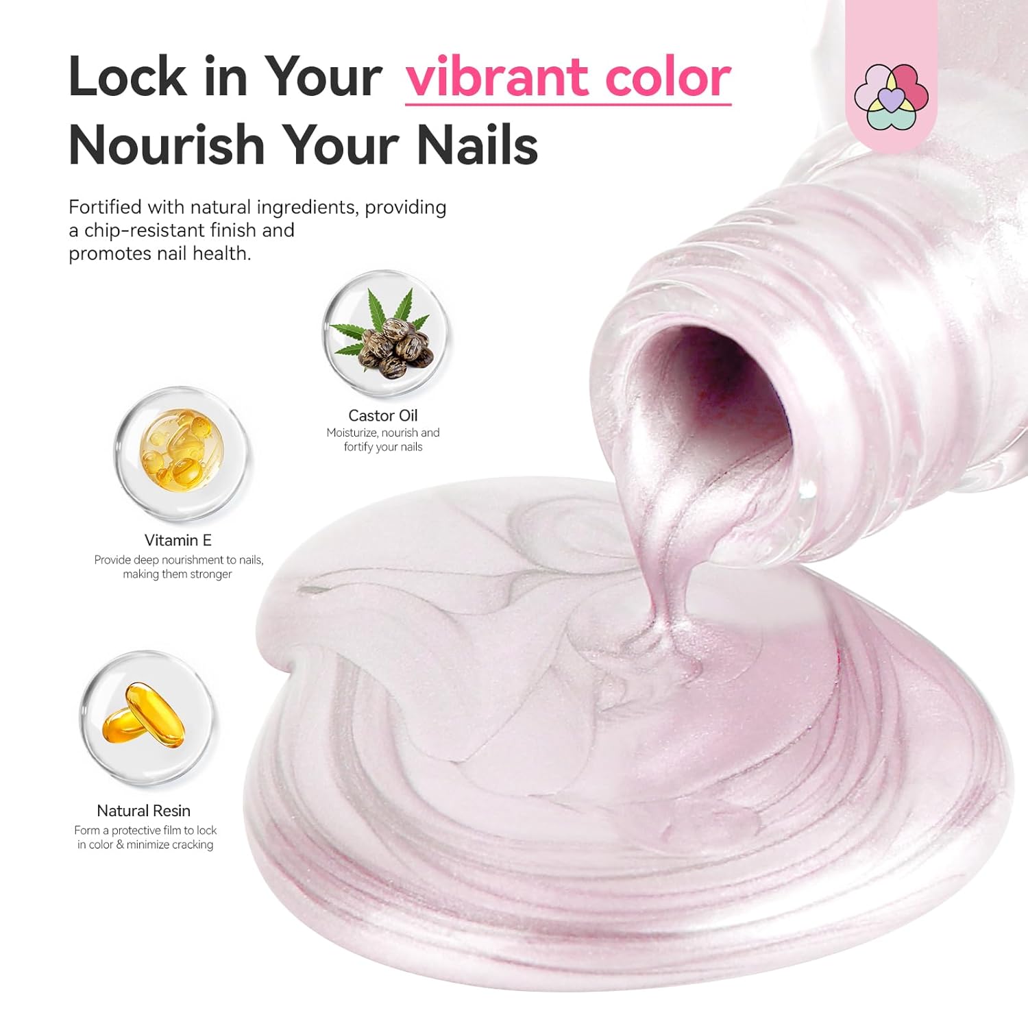 SAVILAND Color Artistry Pearl Pink Nail Polish: 7 Days Shimmer Aurora Finish Fingernail Polish Quick Dry Glitter Pink Fingernail Polish Regular Bulk Toe Nail Lacquer Non Gel DIY Home Women Manicure-BrightBean Baby