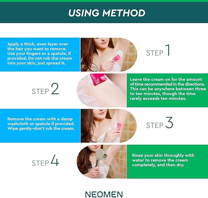 Hair Removal Cream for Men & Women : Painless Depilatory for Sensitive Skin & Intimate Areas, Moisturizing with Aloe Vera & Vitamin E, Safe for Face, Underarms, Bikini, Arms, Legs-BrightBean Baby