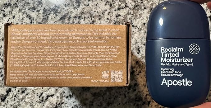 APOSTLE Reclaim Tinted Moisturizer for Men (10 Falmouth) - Niacinamide, Vitamin E, Squalane, Hyaluronic Acid, Tinted Face Moisturizer For Men. Hydrates, Evens Skin Tone, Reduces Fine Lines, 1 Fl. Oz.-BrightBean Baby