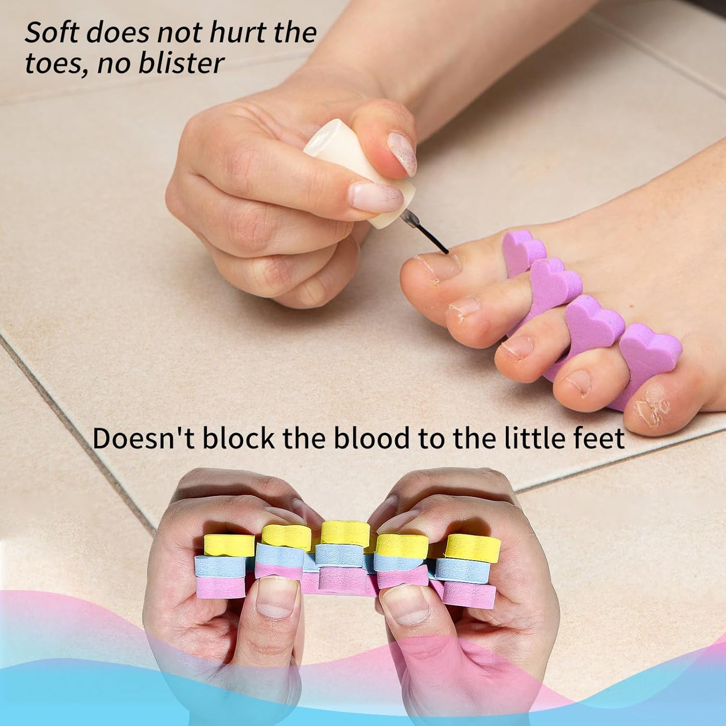 SUNFATT Foam Toe Separators,Toe Spacers for Women,Pedicure Toe Separators for Separating Toenails or Nails,Easy Finger and Toenail Polish Grooming,Soft Foams Pedicure Tools.12pcs-BrightBean Baby
