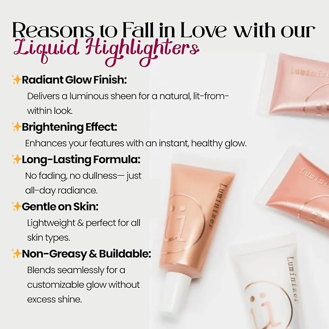 M2U NYC Liquid Highlighter Makeup – Lightweight Luminizer for Natural Radiant Glow with Shimmer – Ultra Smooth Hydrating Illuminator, Face, Cheekbone & Body Glow Enhancer Pink Pearl (Mermaid Tears)-BrightBean Baby