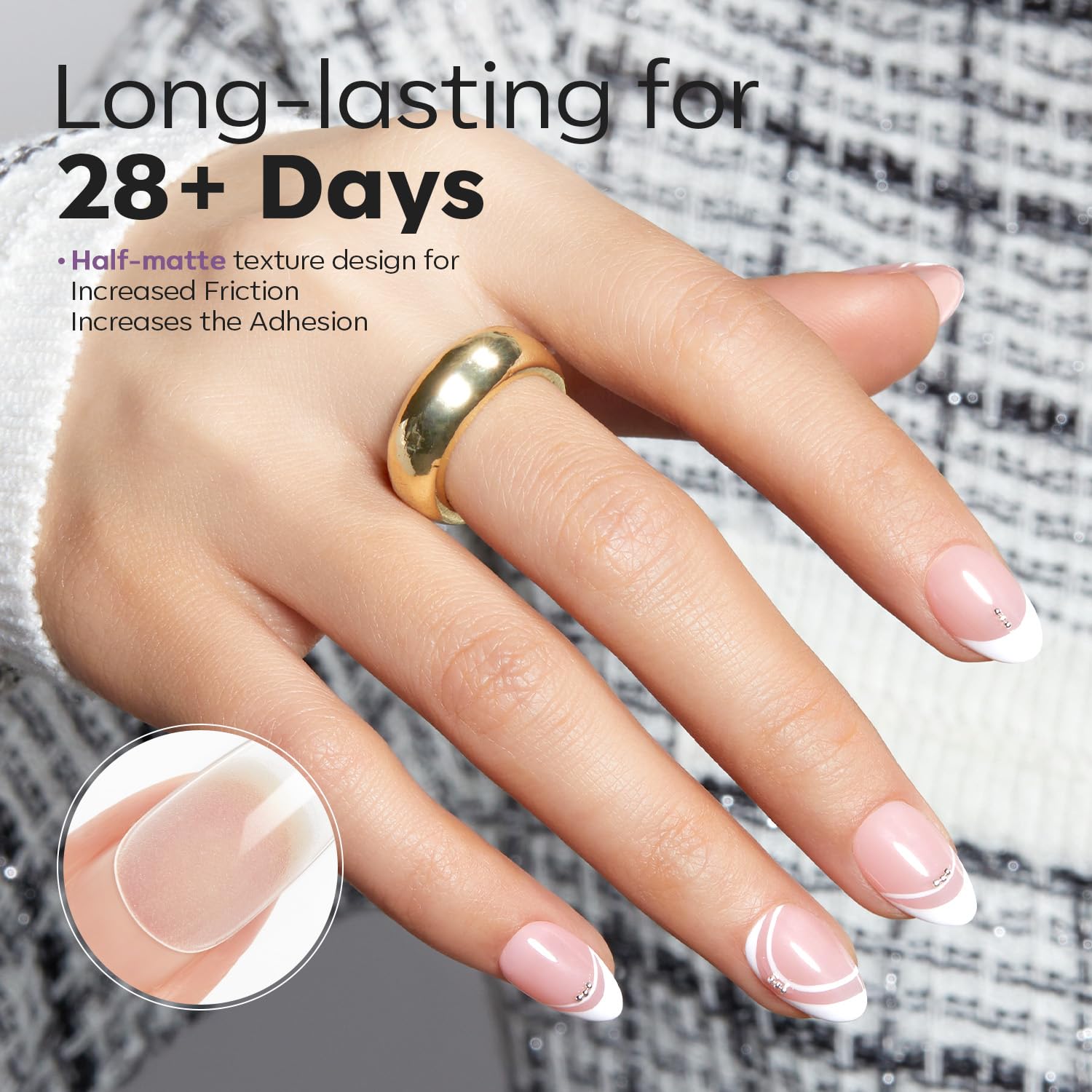 Modelones Extra Short Almond Fake Nail Tips - 510Pcs Gel Tips Pre-shaped Half Matte Full Cover Clear Acrylic Gel Kit False Press on Nails for Extension DIY Salon 15Sizes-BrightBean Baby