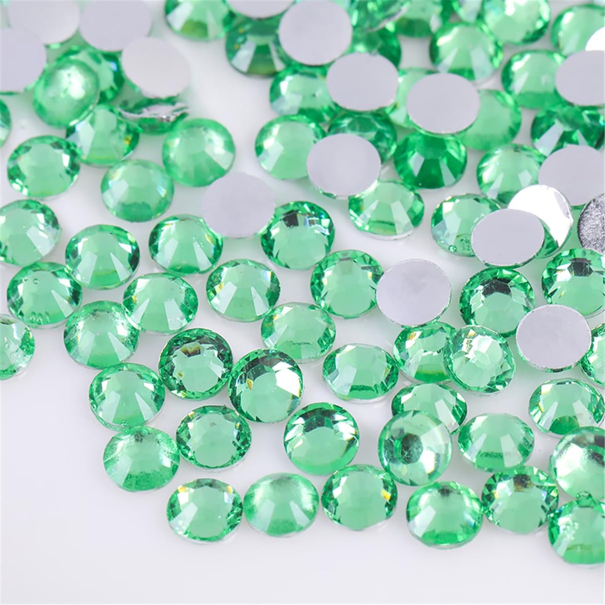 3000 Pieces SS12 3mm Flatback Rhinestones Clear Glass Round Gems Crystals for Nail Art DIY Crafts Clothes Shoes Bags （Green）-BrightBean Baby