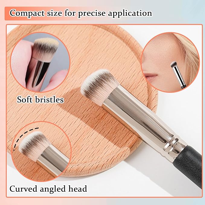 Full Coverage Concealer Foundation,Oil Control Long Lasting Lightweight BB Cream Tinted Face Moisturizer with SPF 50+ PA+++,Moisturizing CC Cream Liquid Foundation Makeup Brush Set（2 Pack）-BrightBean Baby