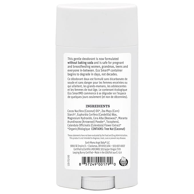 Earth Mama Simply Non-Scents Deodorant | Fragrance-free + Safe for Sensitive Skin, Pregnancy & Breastfeeding, Contains Organic Calendula and Coconut Oil, No Baking Soda or Aluminum, 2.65-Oz (2-Pack)-BrightBean Baby