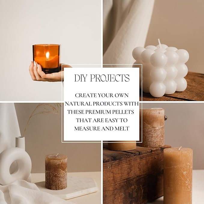 White Beeswax Pellets 2lb (1lb in Each Bag), Pure, Natural, Cosmetic Grade, Organic, Bees Wax Pastilles, 3X Filtered, Great For Soap Making, Candles, DIY Lip Balms, Sunscreen By White Naturals-BrightBean Baby