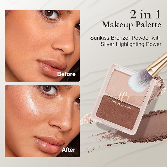 Color Nymph Girls Makeup Kit for Teens Girls with Cosmetic Bag, Full Face Makeup Kit For Women included 9 Color Eyeshadow Palette Concealer Liquid Blush Eyeliner Lipgloss-BrightBean Baby