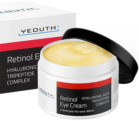 YEOUTH Retinol Eye Cream with Hyaluronic Acid, Hydrating Under Eye Cream for a Refreshed Appearance, Retinol Cream for Face, Eye Care 1oz-BrightBean Baby