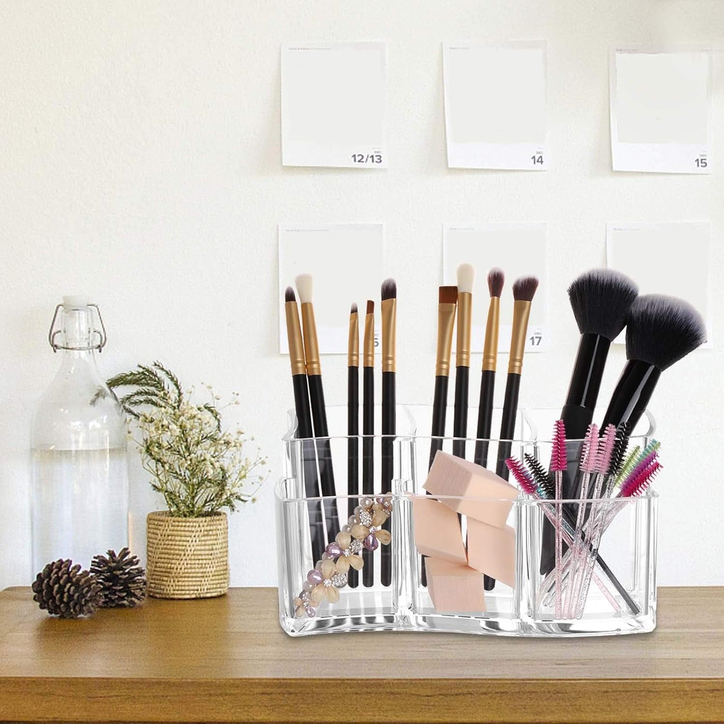 Tbestmax 6 Slot Acrylic Makeup Brushes Holder Organizer, Clear Eyebrow Pen Container Cosmetics Storage-BrightBean Baby