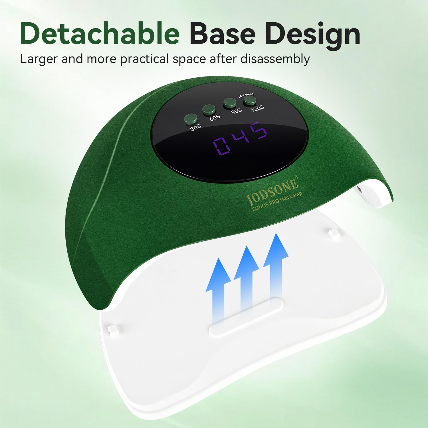 JODSONE U V Nail Lamp LED Gel Nail Dryer Gel Nail Lamp with Auto Sensor and 4 Timers Home Salon Use Nail Tools Green-BrightBean Baby