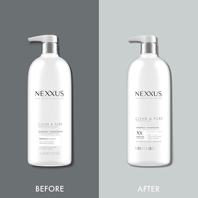 Nexxus Clean and Pure Clarifying Shampoo, With ProteinFusion, Nourished Hair Care Silicone, Dye And Paraben Free 33.8 oz-BrightBean Baby